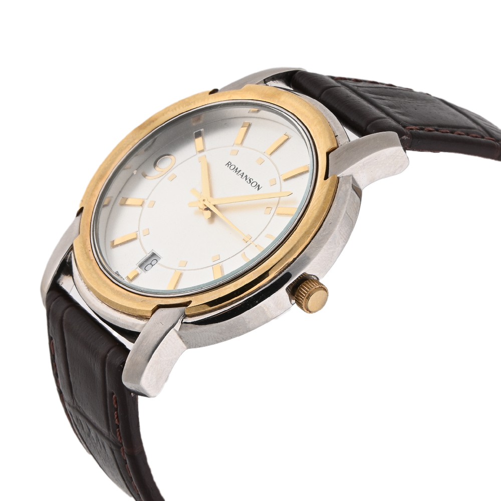 Đồng hồ Romanson Sport Men Watch TL2654MCWH nam mặt kính chống xước máy Thụy Sĩ dây da cao cấp chính hãng