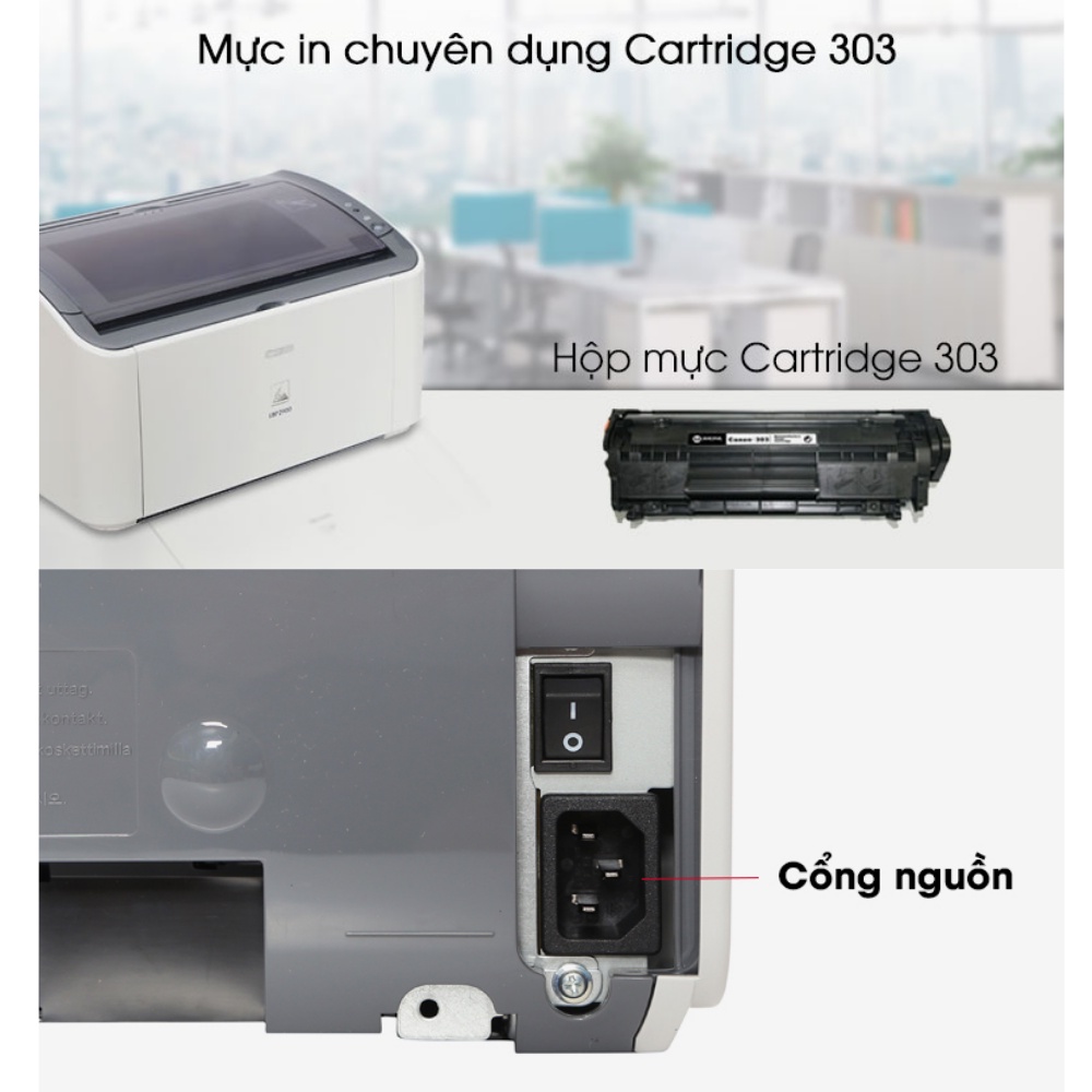 Máy In Laser Canon LBP2900  FREESHIP  Máy In canon 2900 - Thiết kế nhỏ gọn, hiện đại , tốc độ In siêu nhanh