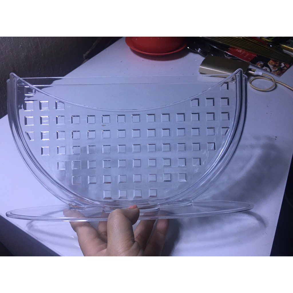 Tô ,khay nhúng bánh tráng 2 ngăn nhựa trong Acrylic cao cấp Size 27x15x8cm