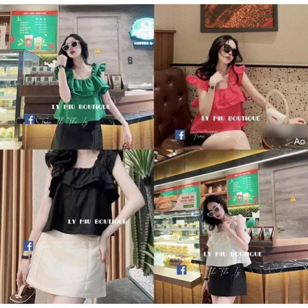 Áo nữ bèo bèo hai dây bản to hai tầng lyie
