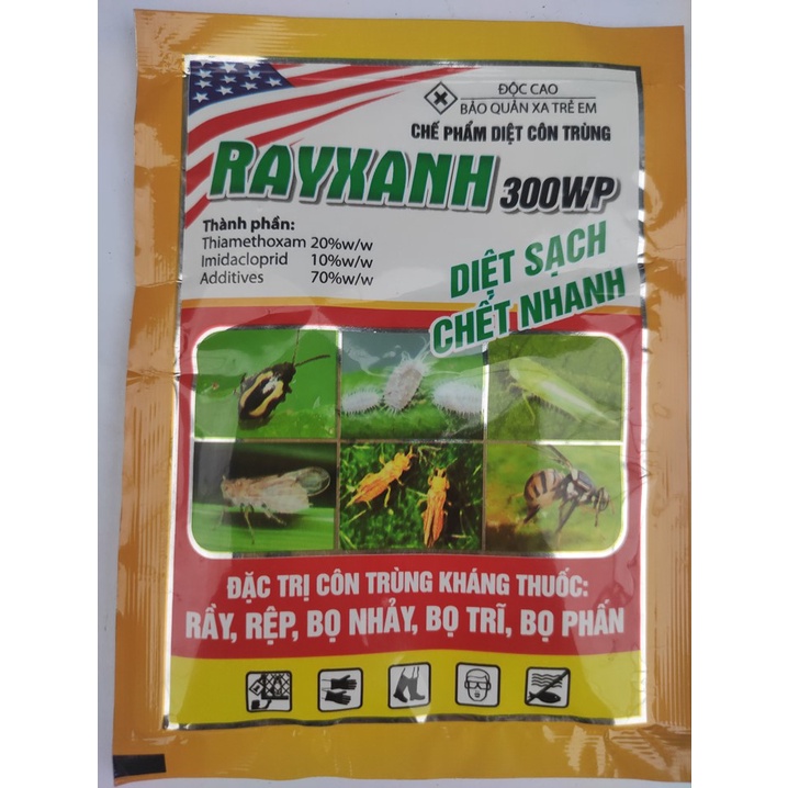 Rầy xanh 300WP đặc trừ côn trùng như rầy rệp bọ nhảy bọ trĩ bọ phấn gói 15gr