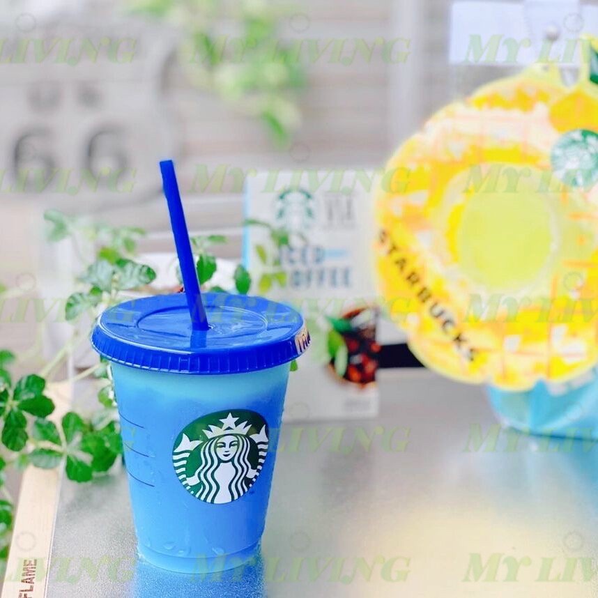 Ly Nhựa Uống Nước Starbucks Thay Đổi Màu Sắc Có Thể Tái Sử Dụng 24 Oz có thể tái sử dụng