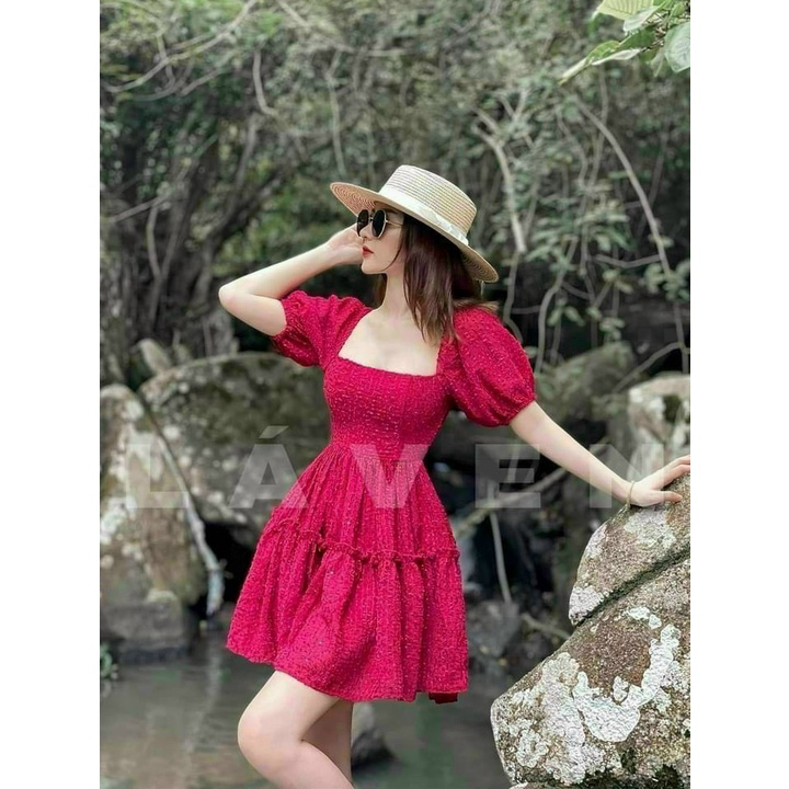 Đầm Hở Lưng Có Mút Ngực,đầm Xòe Dự Tiệc Tay Phồng Hot Hit Siêu Dễ Thương Thời Trang Nữ Minh Phúc