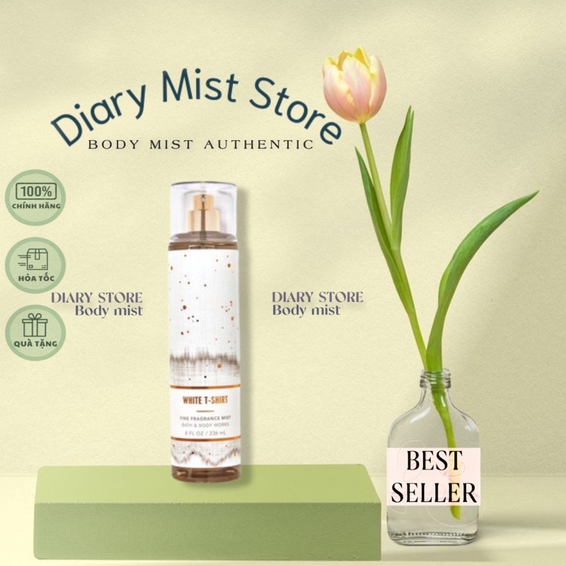 𝐃𝐢𝐚𝐫𝐲𝐦𝐢𝐬𝐭.𝐬𝐭𝐨𝐫𝐞 Body mist xịt thơm toàn thân  Bath & Body Works - WHITE T-SHIRT