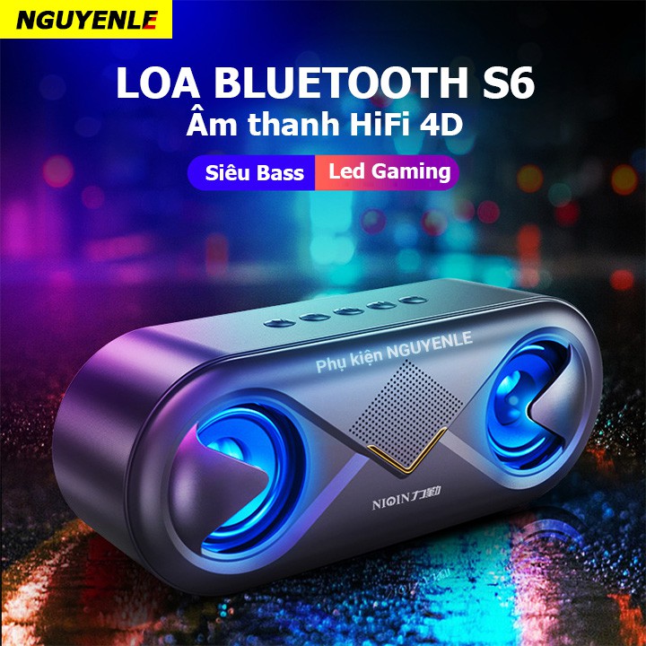 [Mã ELHACE giảm 4% đơn 300K] Loa vi tính bluetooth Sada V197 Led RGB Goden House S6 cao cấp