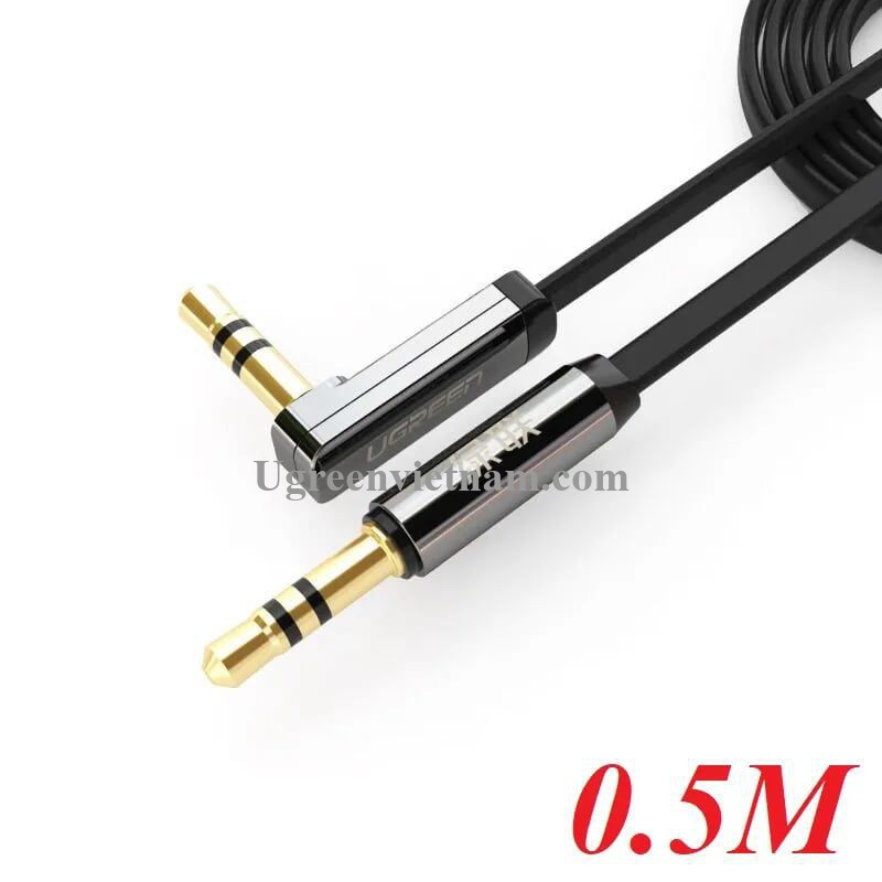 Cáp audio 3.5mm 0.5m bẻ góc UGREEN 10596