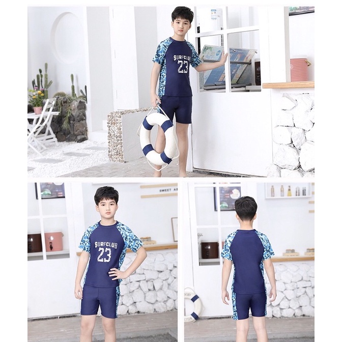Bộ bơi kèm mũ cho bé trai có size to