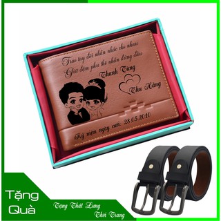 Ví Da Bò Khắc Tên Thật 100% Bằng Laser  – Có Demo Mẫu