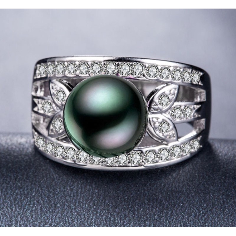 Nhẫn đeo tay mạ bạc đính đá pha lê thời trang