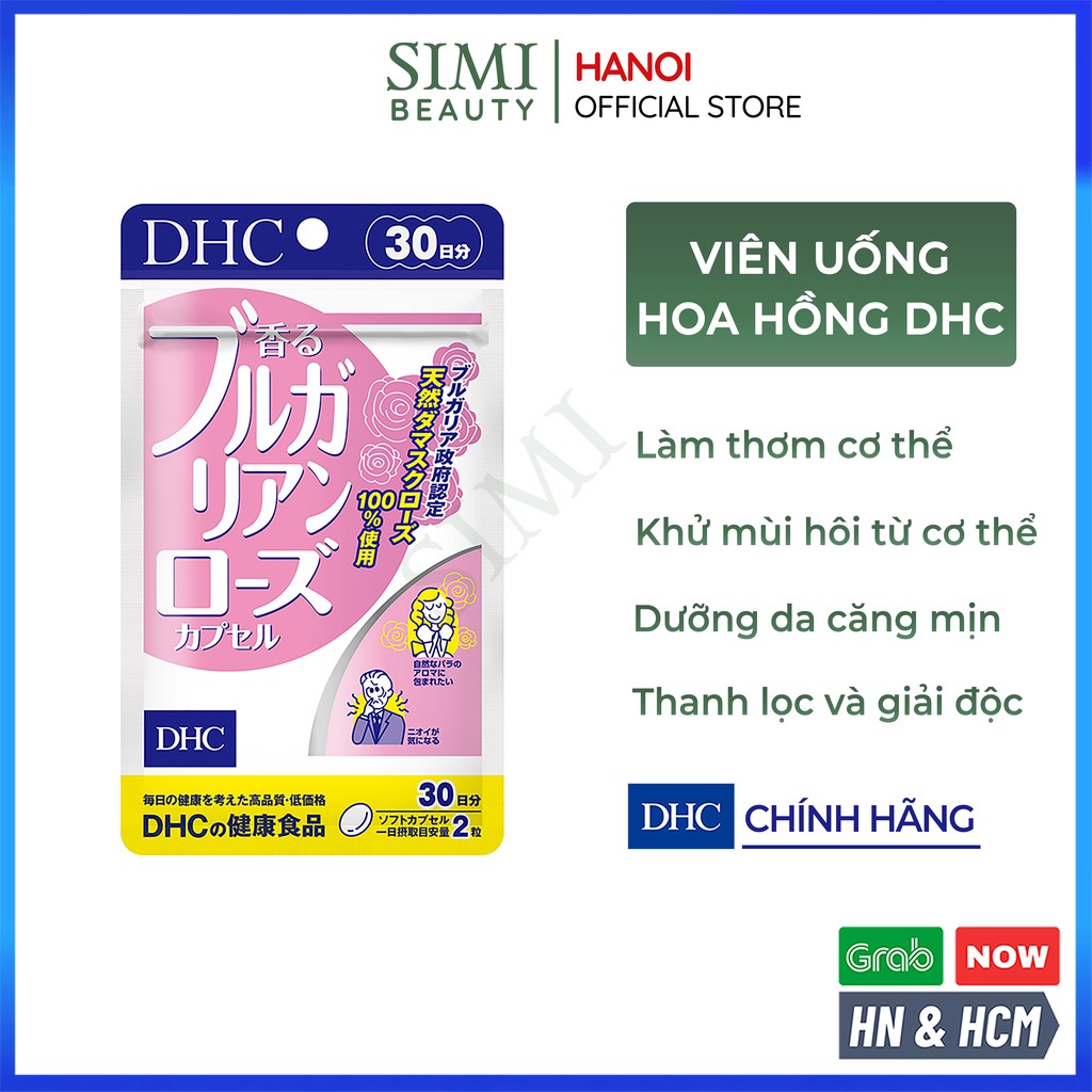 Viên uống thơm cơ thể DHC Nhật Bản hương hoa hồng khử mùi cơ thể đẹp da SIMI