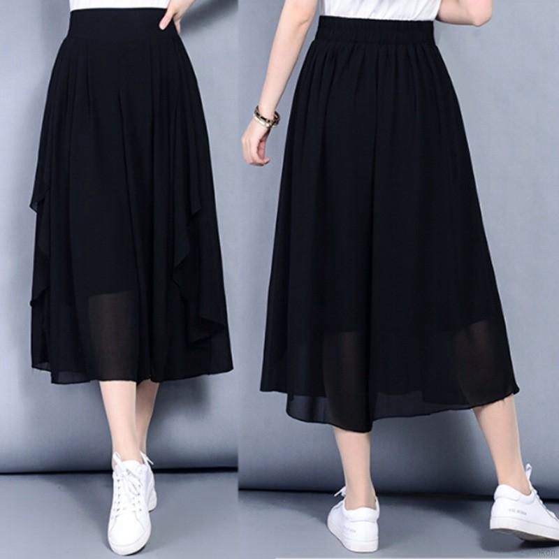 Quần dài ống rộng lưng thun cao thời trang cổ điển cho nữ mặc vào mùa hè | BigBuy360 - bigbuy360.vn
