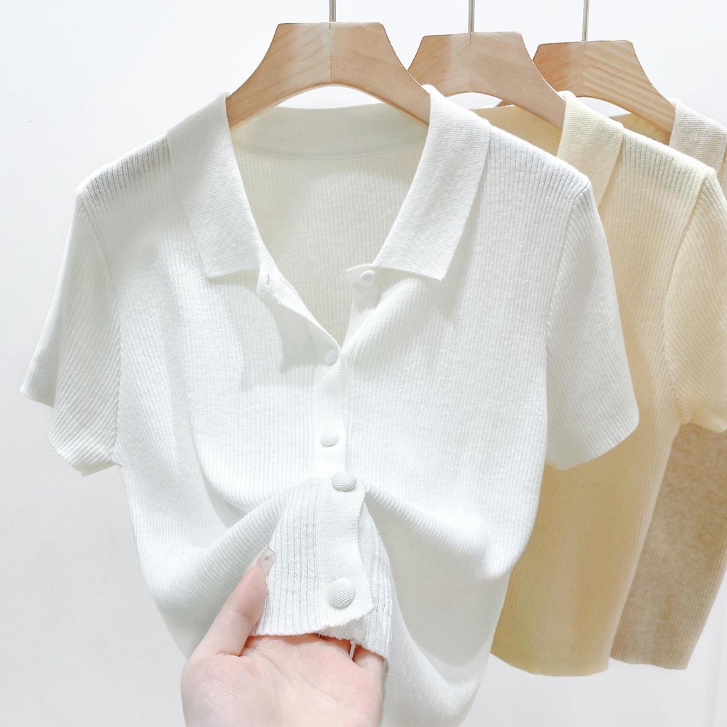 Áo Thun Polo Tay Ngắn Màu Sắc Thời Trang Dành Cho Nữ