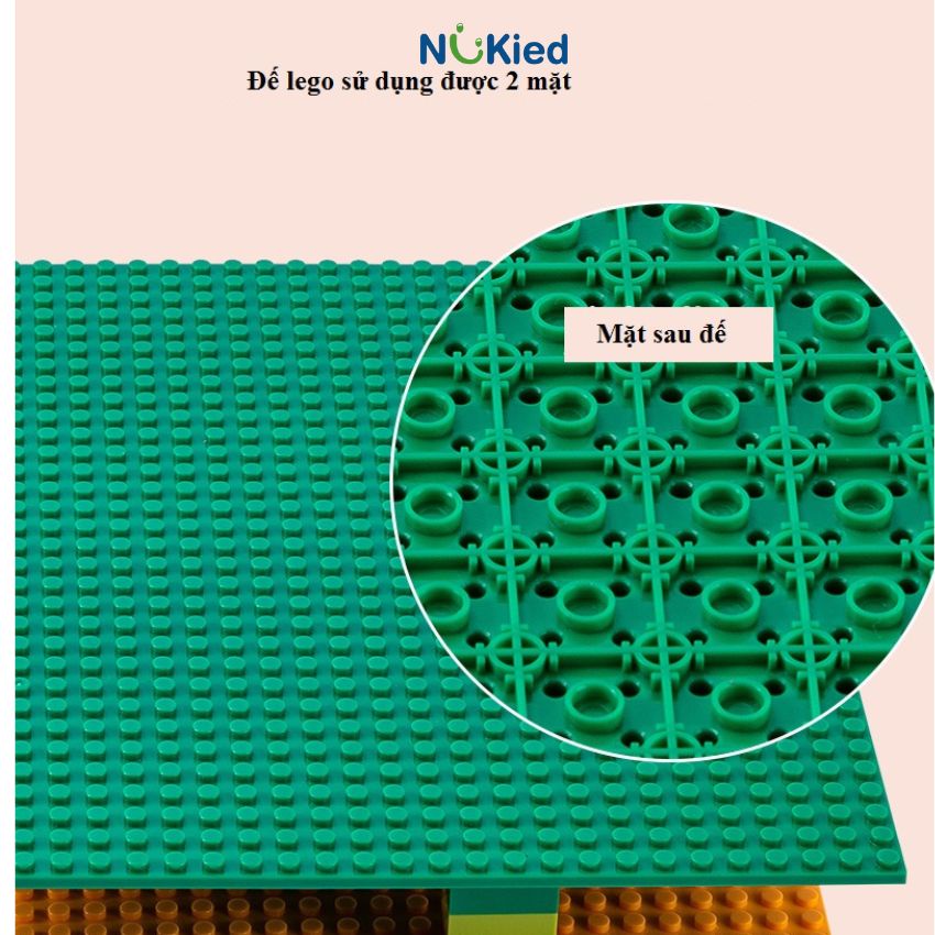 Tấm lót nền đế trưng bày lego 2 mặt dày mẫu mới đế Base KT  25,5x25,5 1024 nút hạt