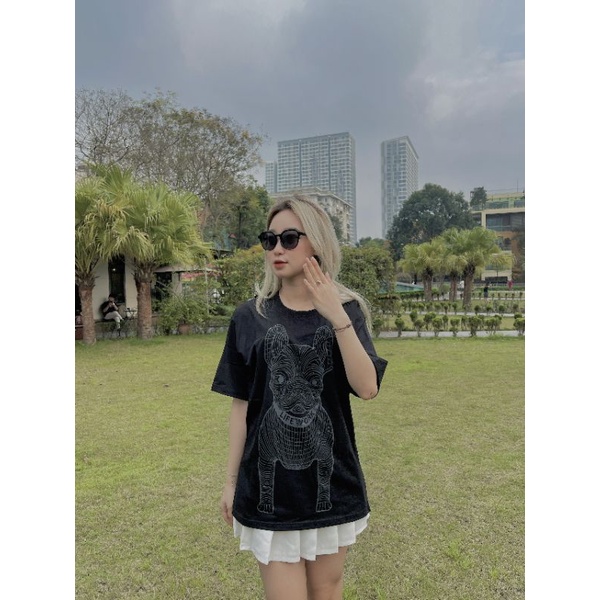 Áo đôi nam nữ hè thu lifework chó 3D áo t shirt LW mẫu mới 2022 hàng FULL TAG