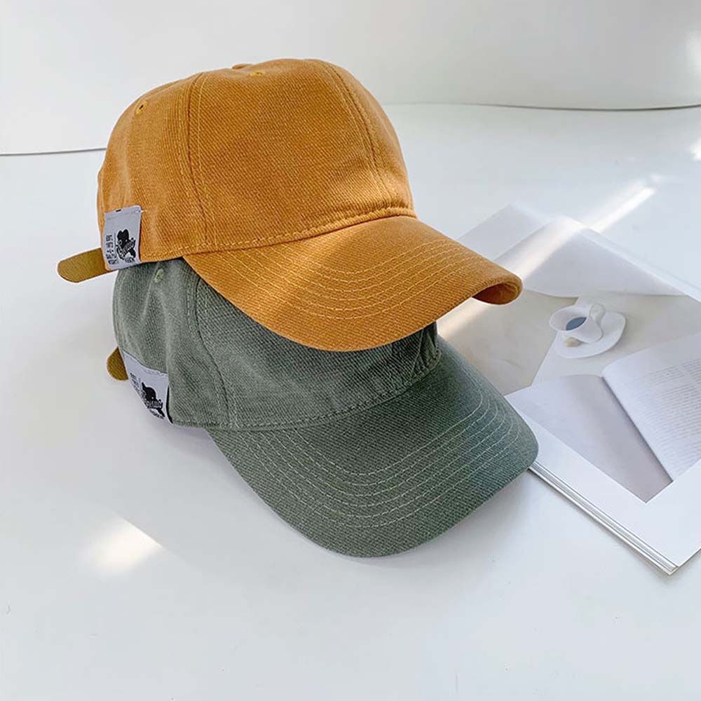 Mũ bóng chày mềm màu trơn thêu chữ nhiều màu phong cách Hàn Quốc giản dị chỉnh được cho nam và nữ