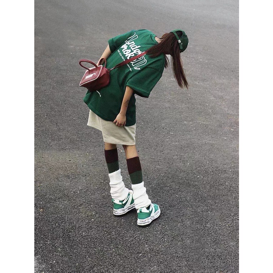 Áo thun tay lỡ Under Broken màu xanh lá ❤️ Áo phông oversize form rộng unisex  nam nữ - A06 - Happy Style