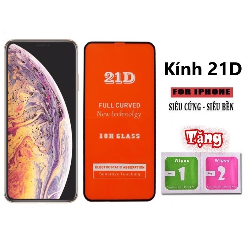 Kính cường lực Full màn 21D dành cho iphone 6 đến 14 promax