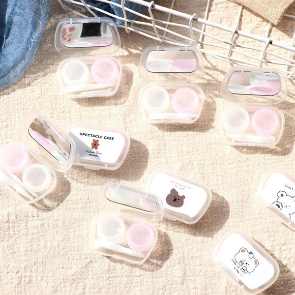 Khay Đựng Lens, Case Lens Nhựa Dẻo Kèm Dụng Cụ Đeo