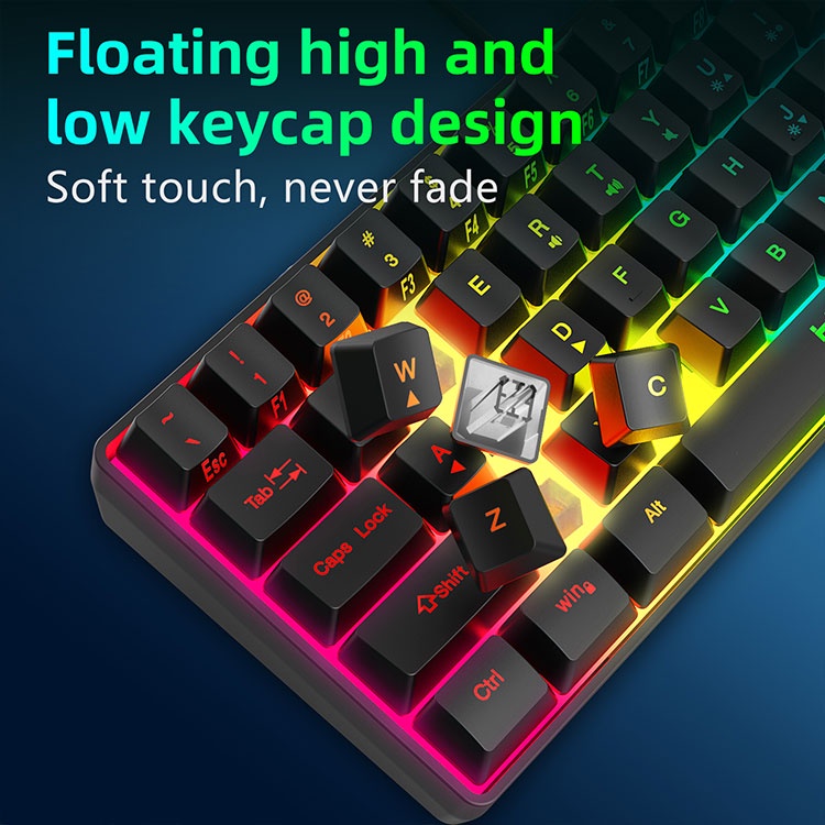 Bàn phím cơ JIASHI phát sáng có dây dùng để chơi game