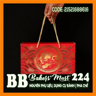 💥 HOT 💥 Combo 10 cái hộp trung thu 2 bánh TRĂNG THU ĐỎ (Hộp xách RỖNG, KHÔNG hộp con)