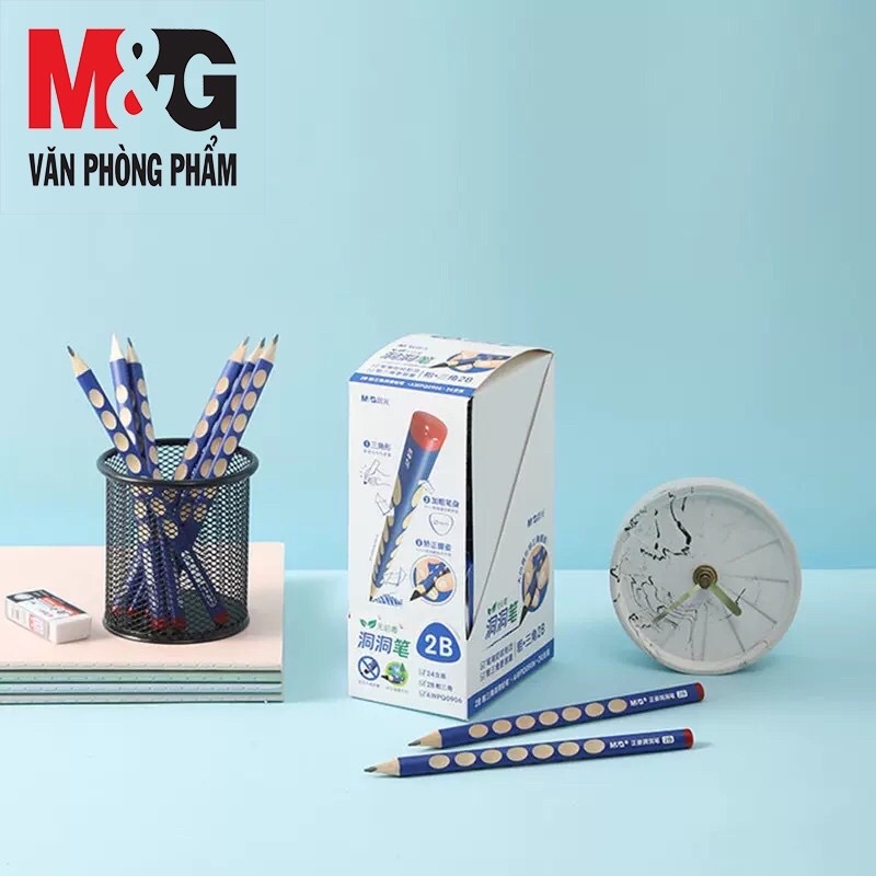 Hộp 12 cây bút chì định vị tay cầm 2B M&G