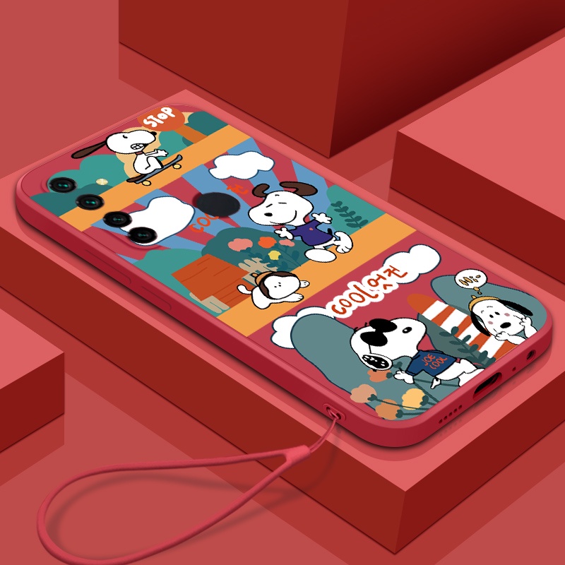 Ốp Điện Thoại Silicon In Hình Snoopy Có Dây Đeo Cho Realme 5 5i 5 pro 6 6i 6 pro c3