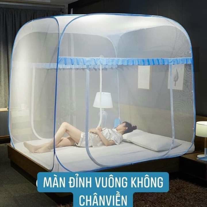 (Thanh lý) Màn chụp tự bung đỉnh vuông Nguyệt Ánh Bedding 1m8x2m - Mẫu mùng ngủ người lớn, màn dựng khung