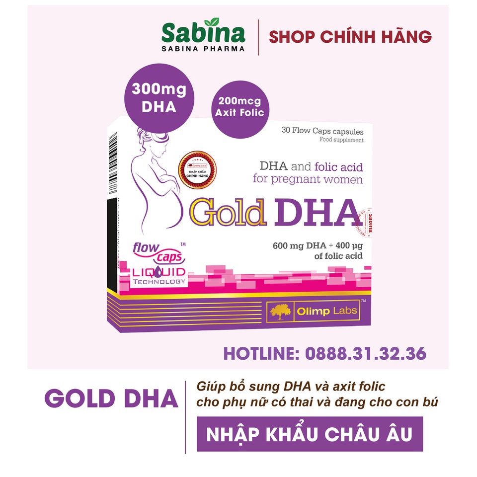 [FMCGMALL -8% đơn 250K][Combo 2 hộp Gold DHA - Thực Phẩm Bảo Vệ Sức Khỏe Cho Bà Bầu