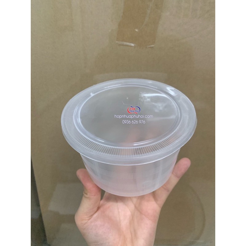 100 hộp nhựa tròn 500ml đựng canh cháo