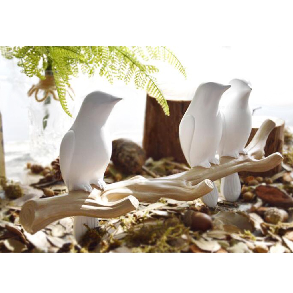 Móc gắn tường treo đồ thiết kế hình cành cây có những chú chim đậu trên xinh xắn