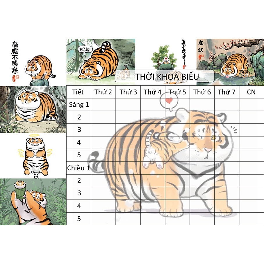Thời Khoá Biểu hổ mập TKB63 khổ A5 chonky tiger