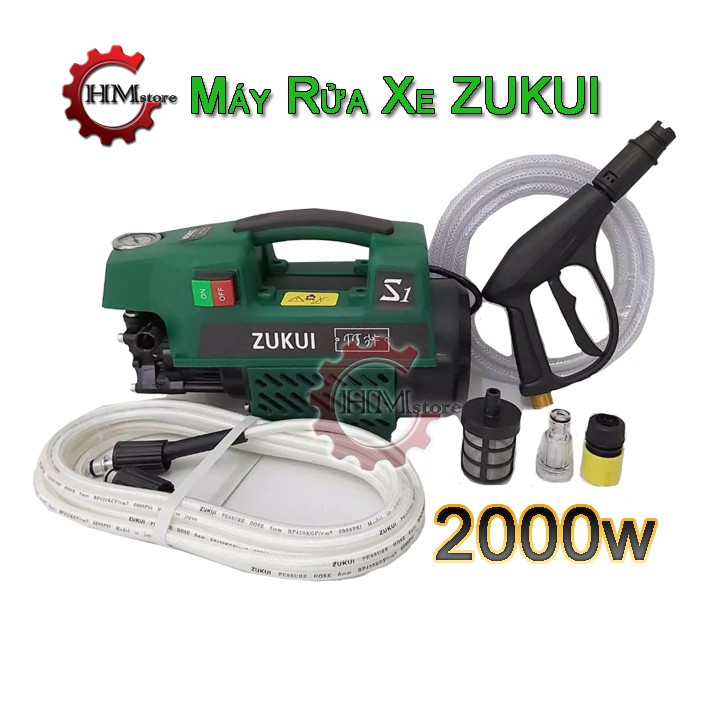 Máy rửa xe mini 2000w ZUKUI máy rửa xe cho gia đình ZUKUI áp lực nước lên đến 100bar