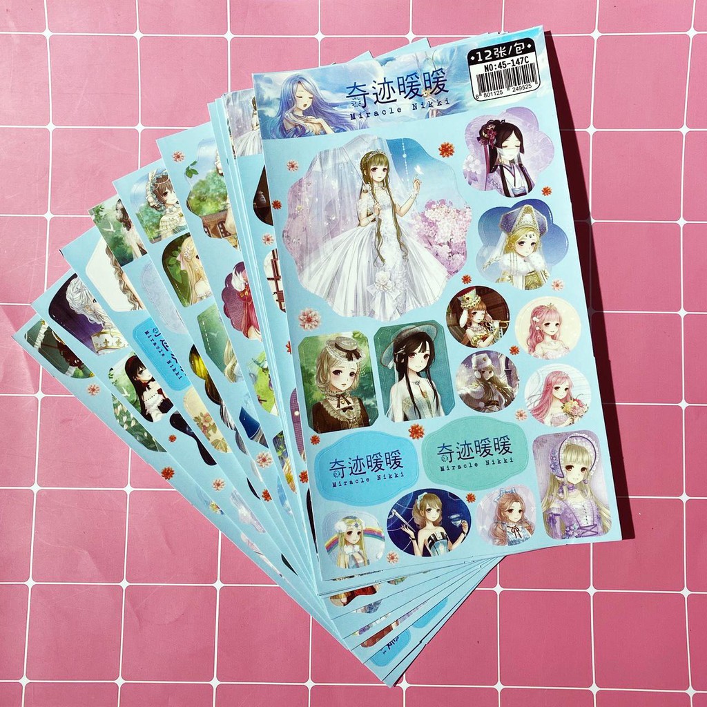 Ảnh dán 12 tấm sticker MIKU HATSUNE in hình anime chibi