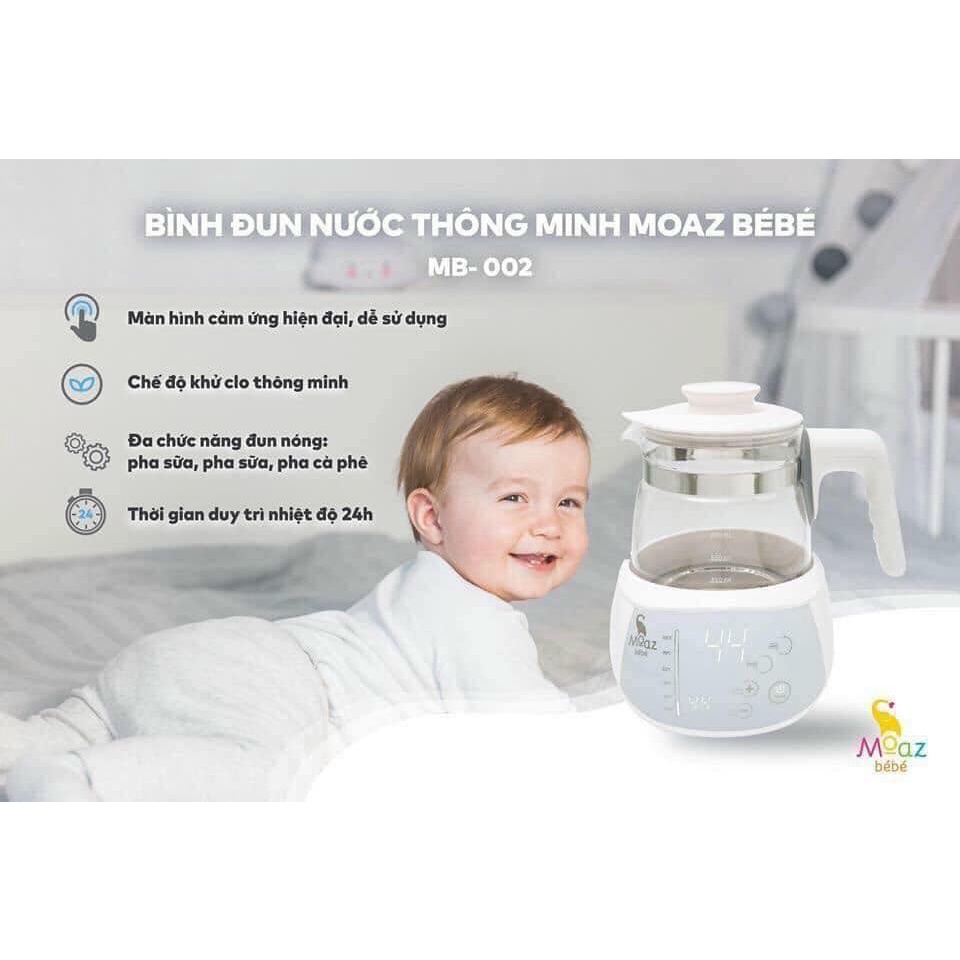 Bình đun nước thông minh khử Clo, giữ nhiệt Moaz bébé MB-002 - Bảo hành "VÀNG'' 1 năm
