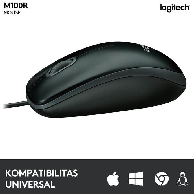 Chuột Dây Cáp Logitech M100R M 100r / Mouse M100R Chính Hãng