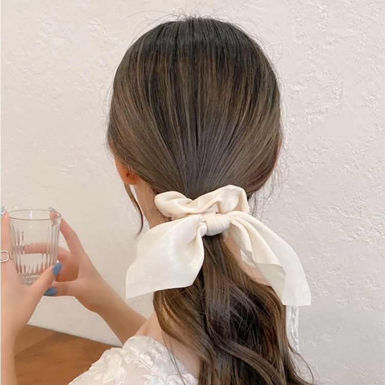Dây buộc tóc ruy băng thắt nơ phong cách Hàn Quốc cho nữ