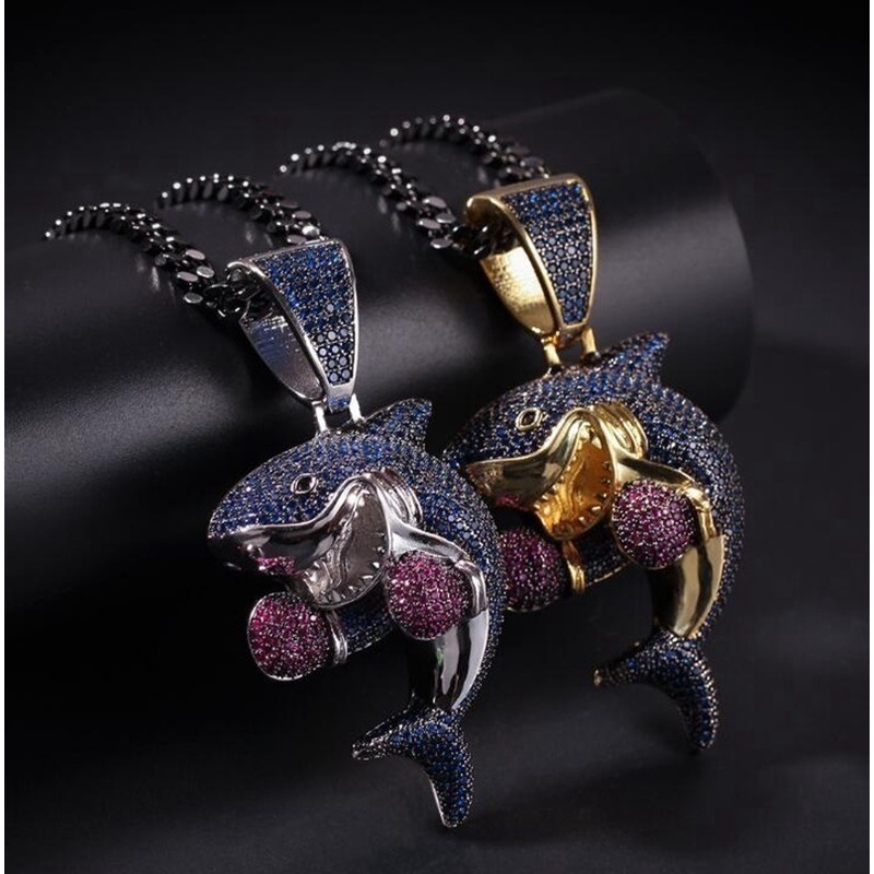 Dây Chuyền Mặt Hình Cá Mập Phong Cách Hip Hop Thời Trang Cho Nam