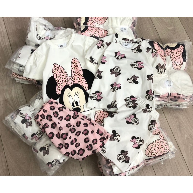 Bộ cộc minnie mickey bé gái HM 1-6Y