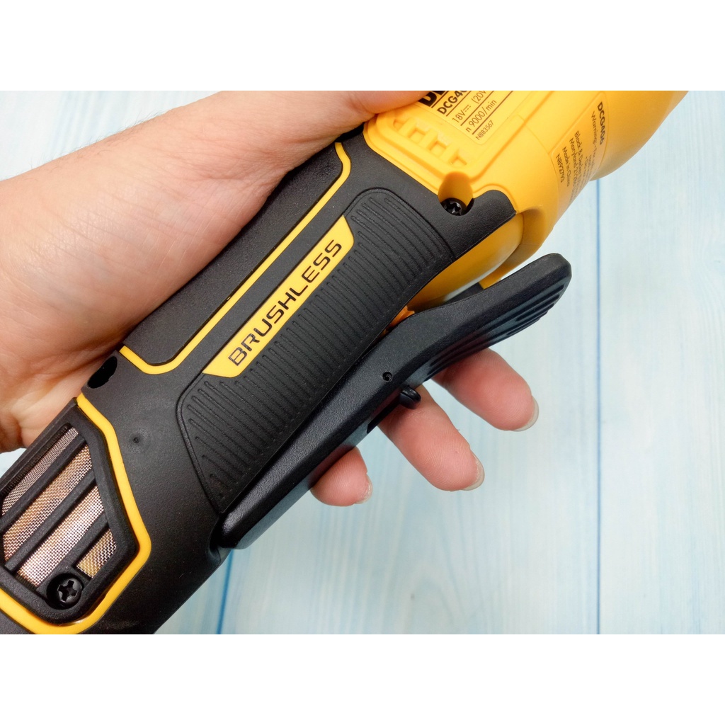 Thân máy mài dùng pin 18V DeWALT DCG406, dewalt 406 công tắc bóp an toàn