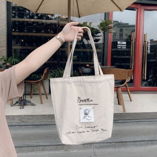 [Video thật] Túi vải canvas "Books" 2 màu đen/trắng | Ginkgo Totebag