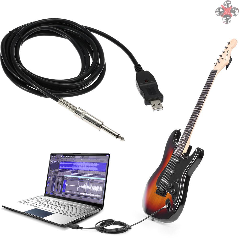 Cáp kết nối đàn Guitar Bass mới 1/4'' mm sang USB cho PC/MAC 3M