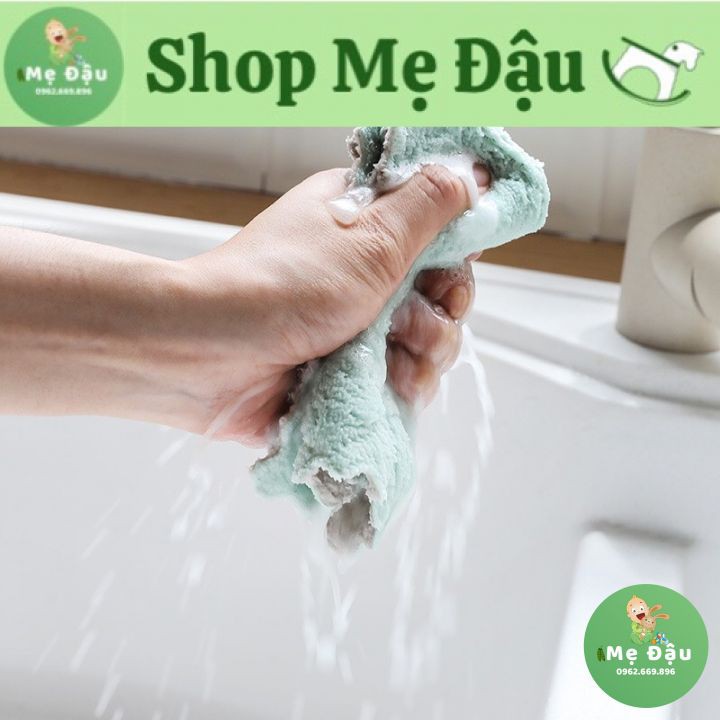 RÉ NHẤT SHOPEE Khăn lau bếp đa năng thấm hút tốt nhanh khô, khăn lau đa năng nhà bếp 2 mặt mềm mại