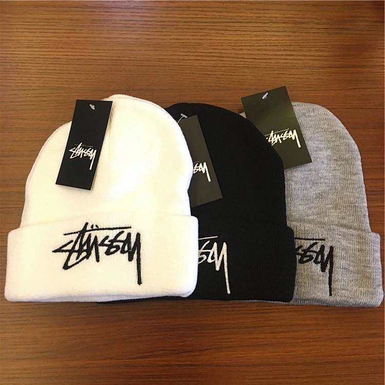 Mũ len giữ ấm thêu chữ Stussy hợp thời trang cho nam nữ