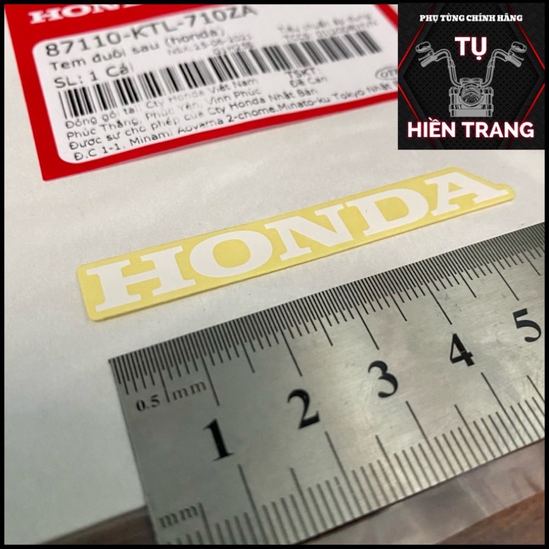 TEM CHỮ HONDA DÁN ĐUÔI XE MÀU TRẮNG CHÍNH HÃNG HONDA