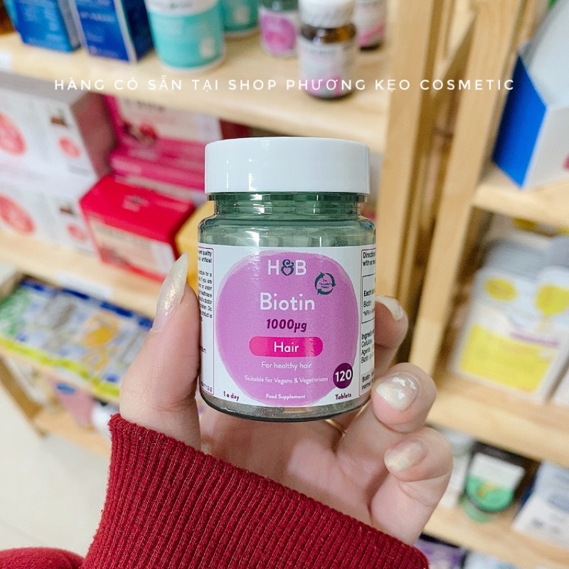 Viên uống mọc tóc giảm rụng Biotin Holland & Barett 120viên