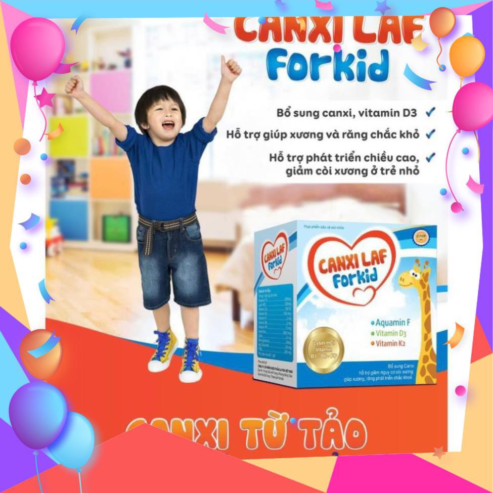 Bổ sung Canxi Phát triển chiều cao cho trẻ ❤️CHÍNH HÃNG👍 Giảm còi xương - Canxi Laf For Kid (20 ống) | Thế Giới Skin Care