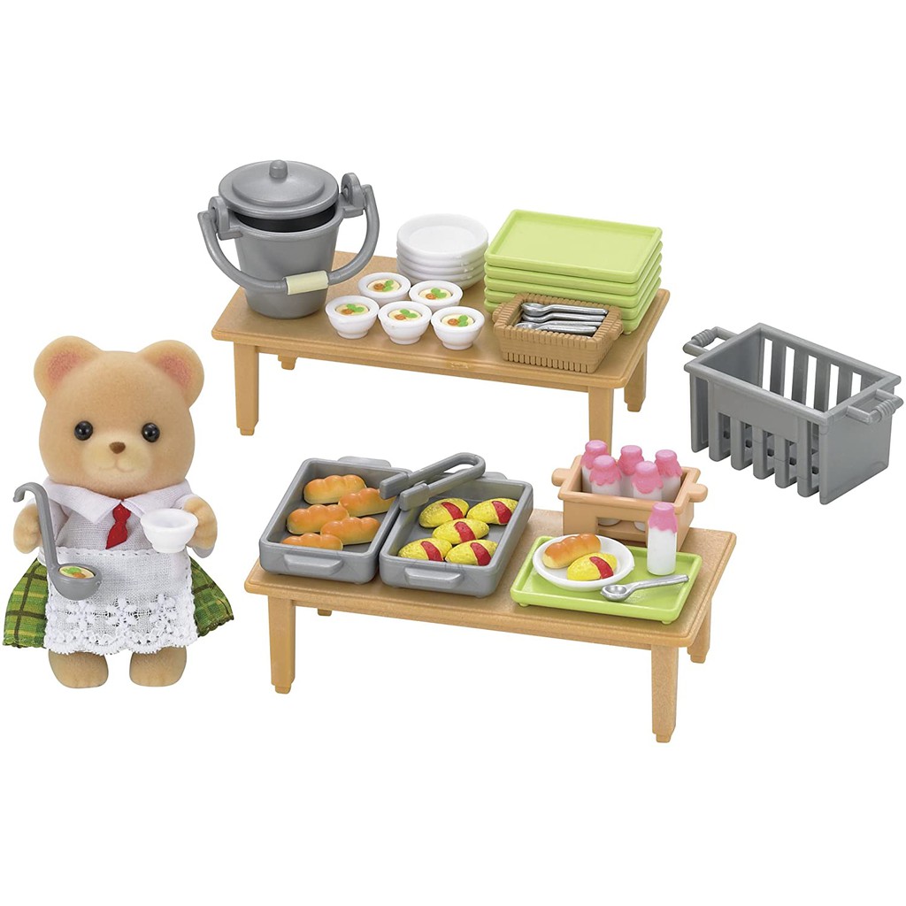 Đồ Chơi Sylvanian Families Calico Critters Bữa Trưa Ở Trường Học School Lunch Set