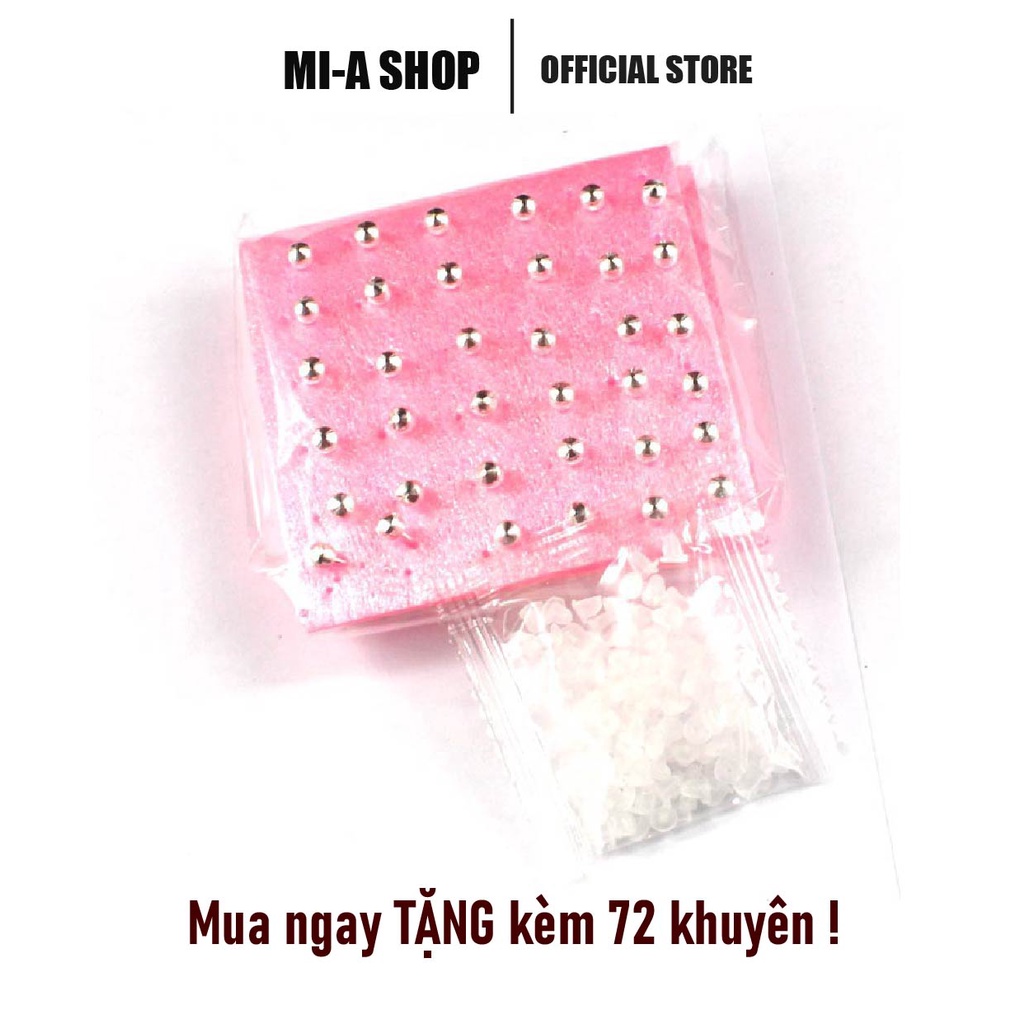 Dụng cụ bấm lỗ tai nhiều lần - kim loại - kèm 72 khuyên - có thể mua thêm khuyên bấm khi hết