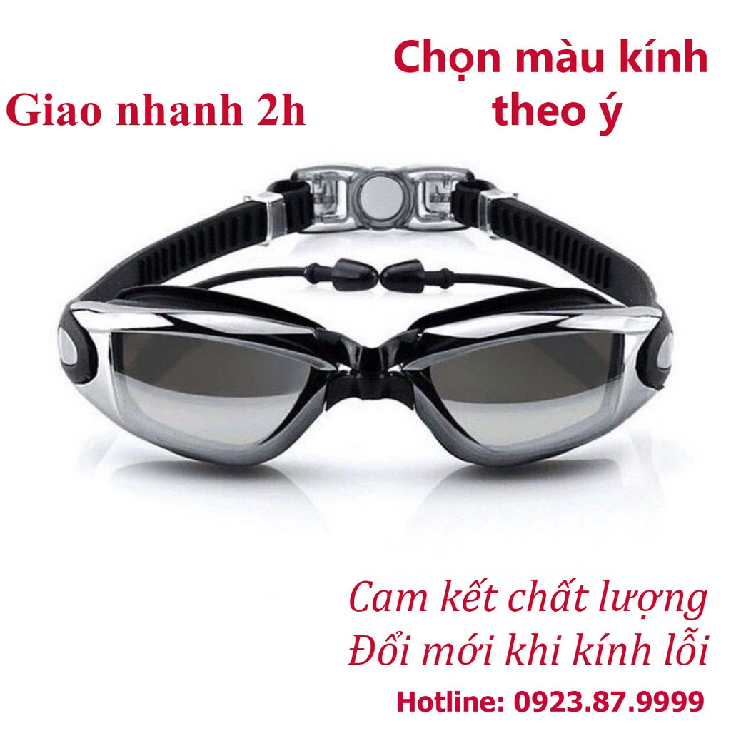 (GIÁ SỈ) Kính bơi tráng gương chống nước, chống mờ, chống tia UV (Bảo vệ mắt, có bịt tai).