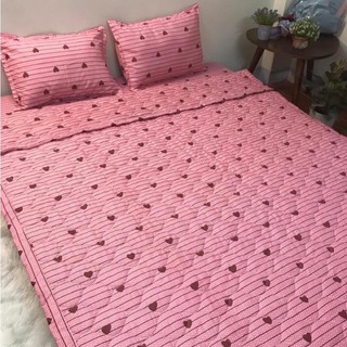 Combo Sét Chăn Ga Gối Hình Tim Hồng